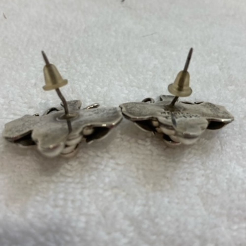 Mexican Silver Grape Cluster Earrings - Picture 5 of 5